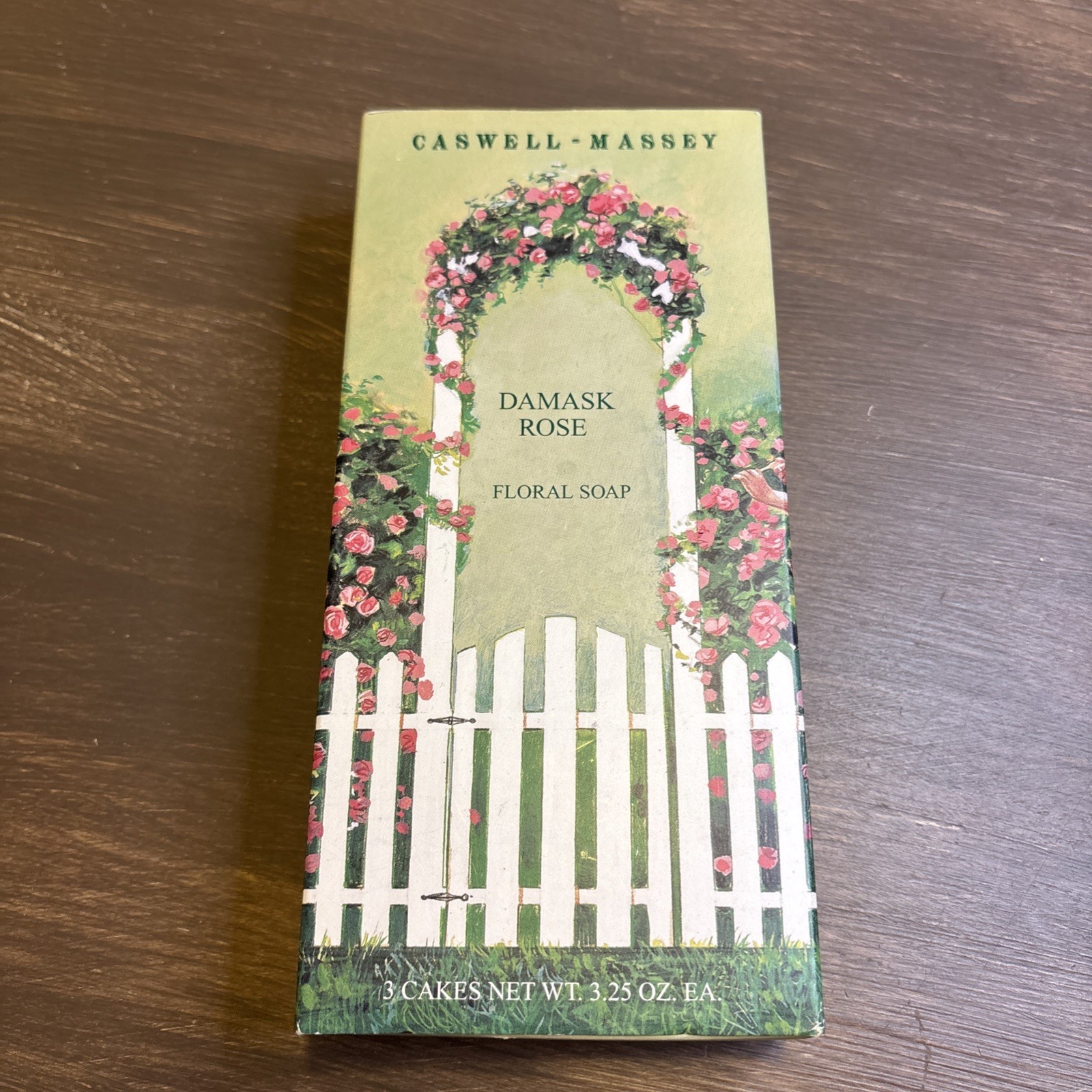 Caswell-Massey-NOS-Damask Rose bar soap-3 bars 3.25 oz ea -Made in USA
