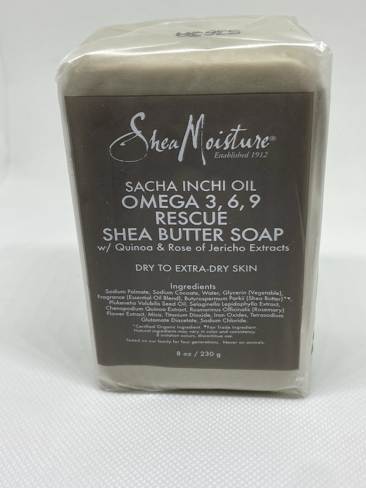 SheaMoisture Omega 3,6,9 Rescue Bar Soap Quinoa & Rose of Jericho 8oz