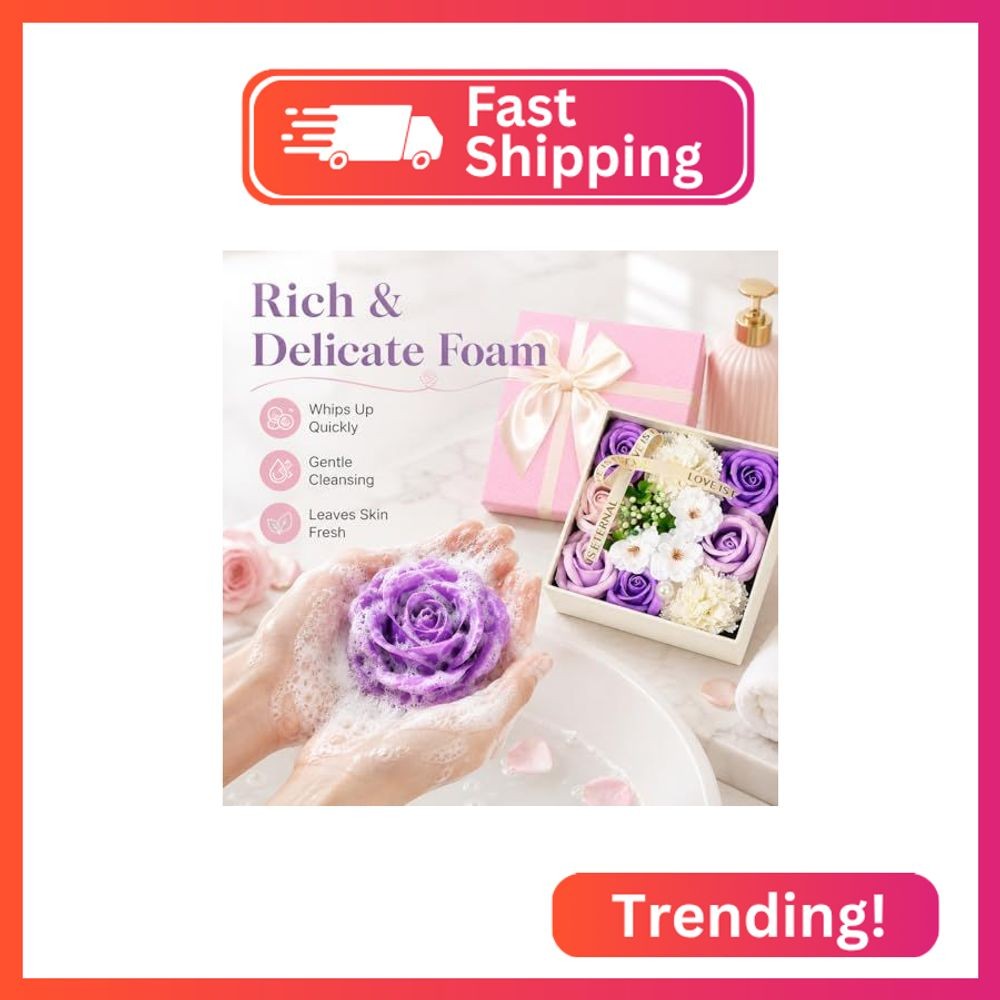 Ideal Swan Floral Scented Bath Soap Rose Flower Petals Purple Plant Essential Oi