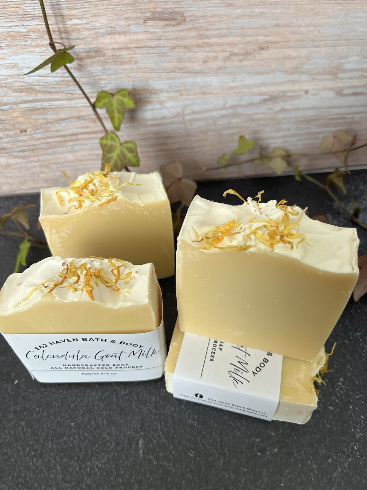 E&J Haven Bath & Body Handcrafted Calendula Goat Milk Soap Cold Process 4-5 oz