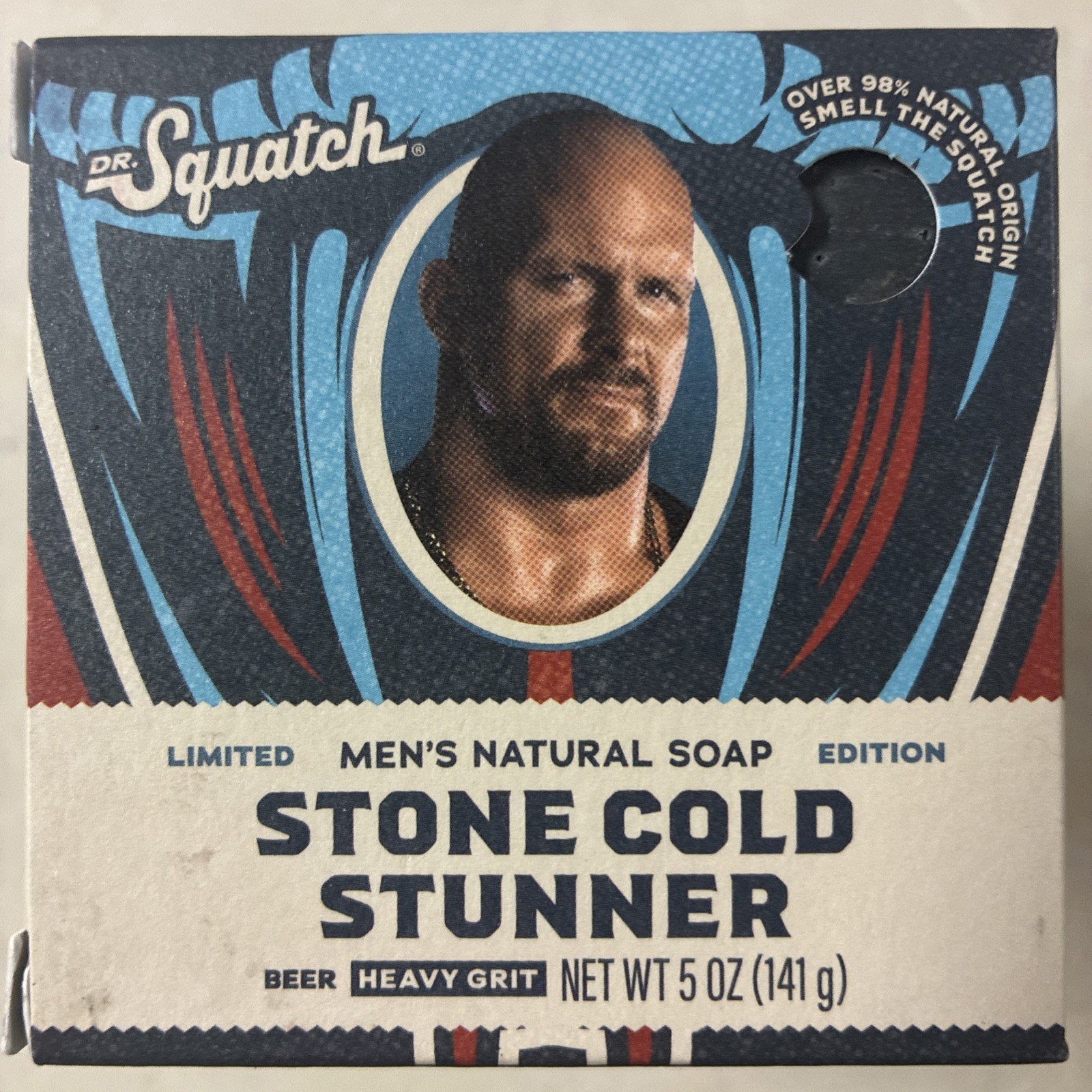 5 New Dr Squatch Stone Cold Stunner Limited WWE Heavy Grit Mens Natural Soap Lot