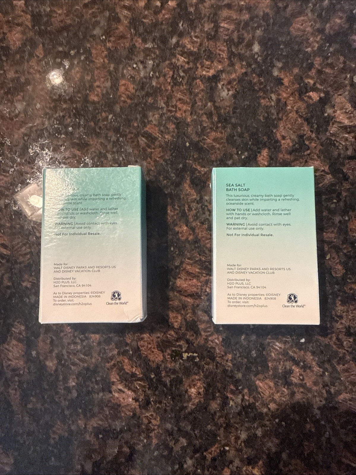 H2O+ Sea Salt Bath Soap 2 oz Lot of 2 Disney Resorts New