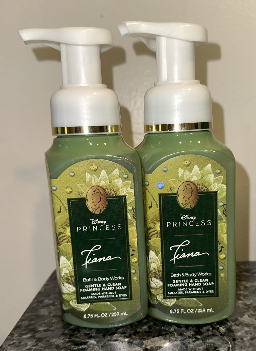 2 X Disney Princess TIANA Gentle Foaming Hand Soap Bath Body Works