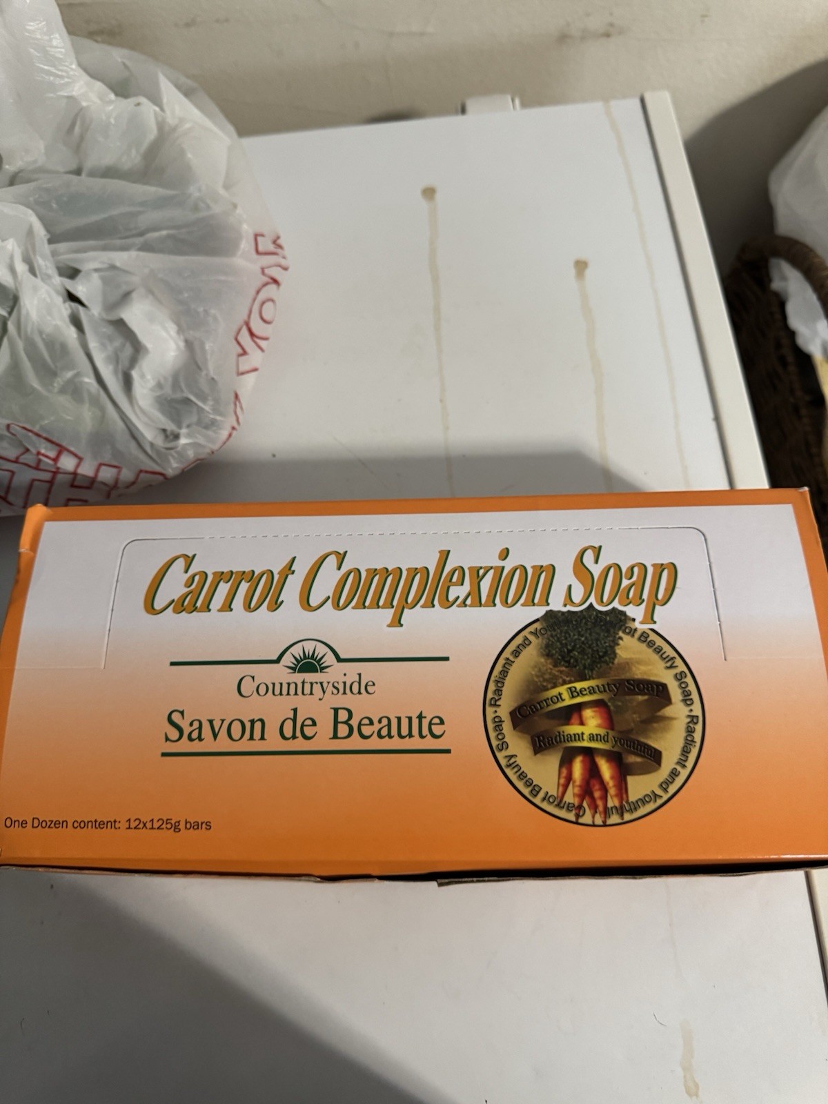 (12) Beauty Bars Carrot Complexion Soap Skin Tone Improvement w/ Carrot Oil 125g