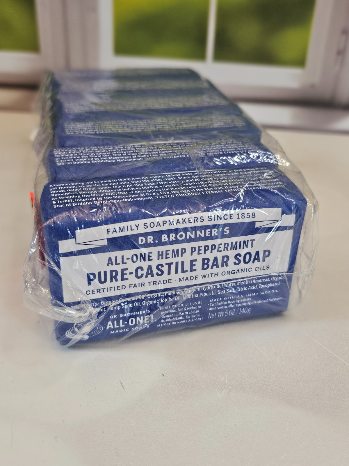 6 BARS Dr Bronner’s All One Hemp Peppermint Pure Castile Soap Organic 5 oz each
