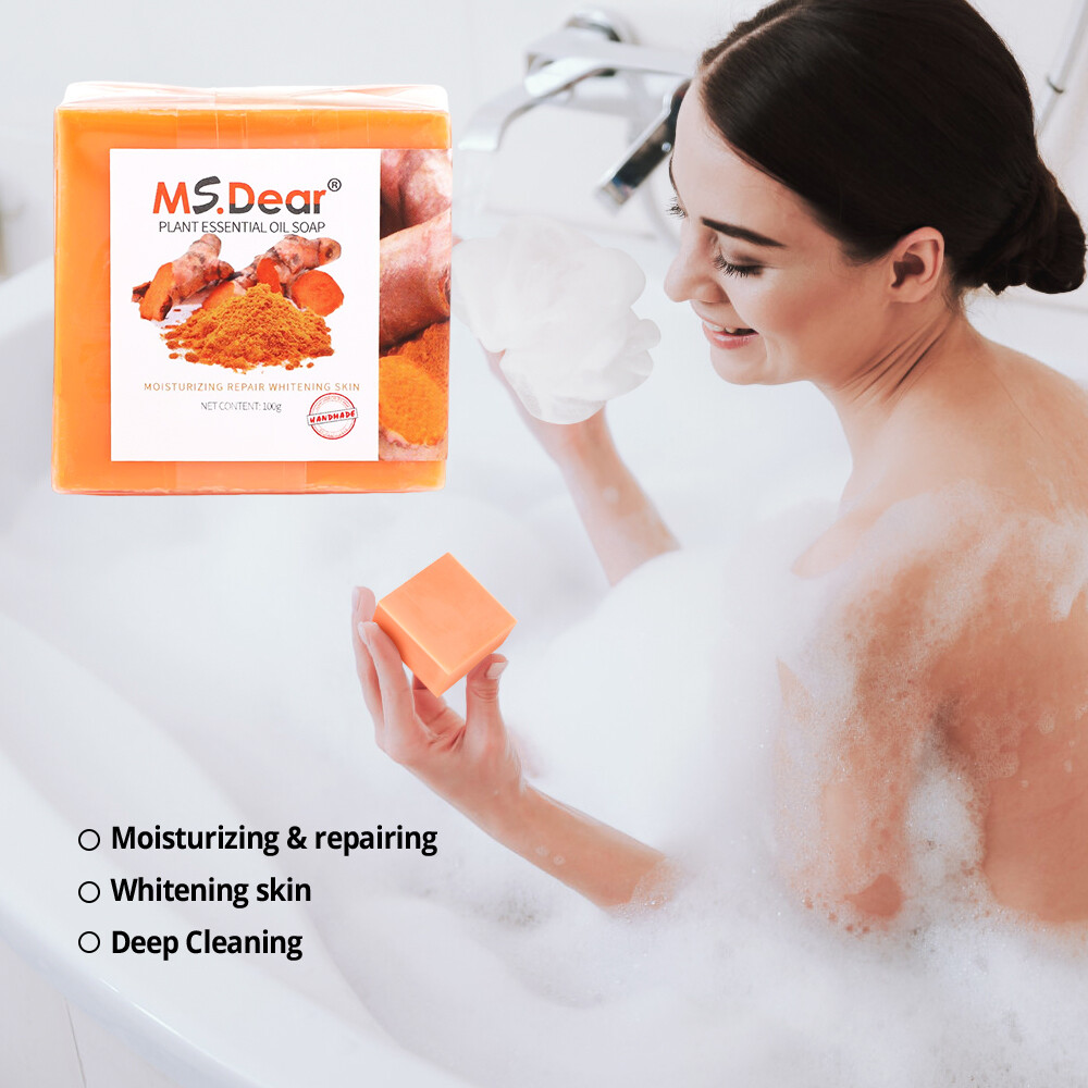 2 PCS Turmeric Soap Bar, Natural Bar Soap for Face & Body, Tumeric Bar Gift US
