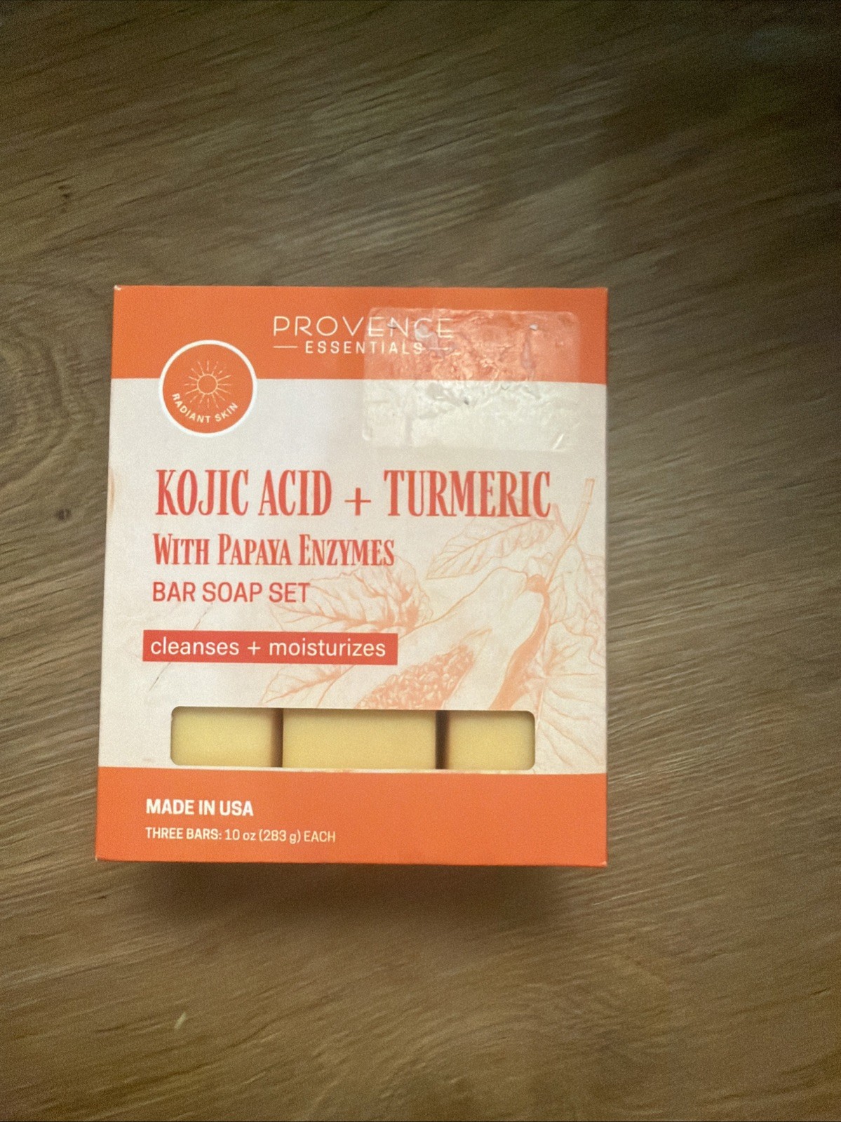 Provence Essentials Bar Soap Kojic Acid +Turmeric With Papaya 3 Bars 10oz Each