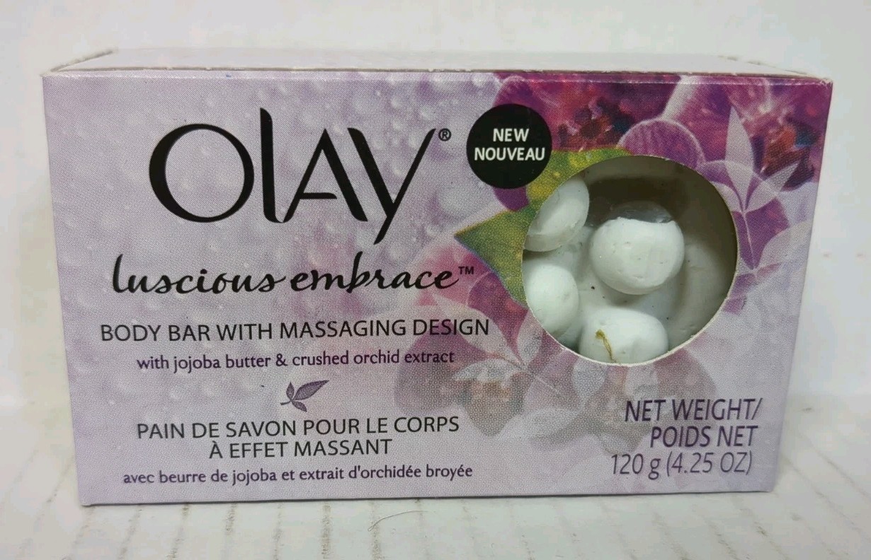 Olay Luscious Embrace Massaging Body Bar Soap Jojoba Orchid Vintage 4.25oz New