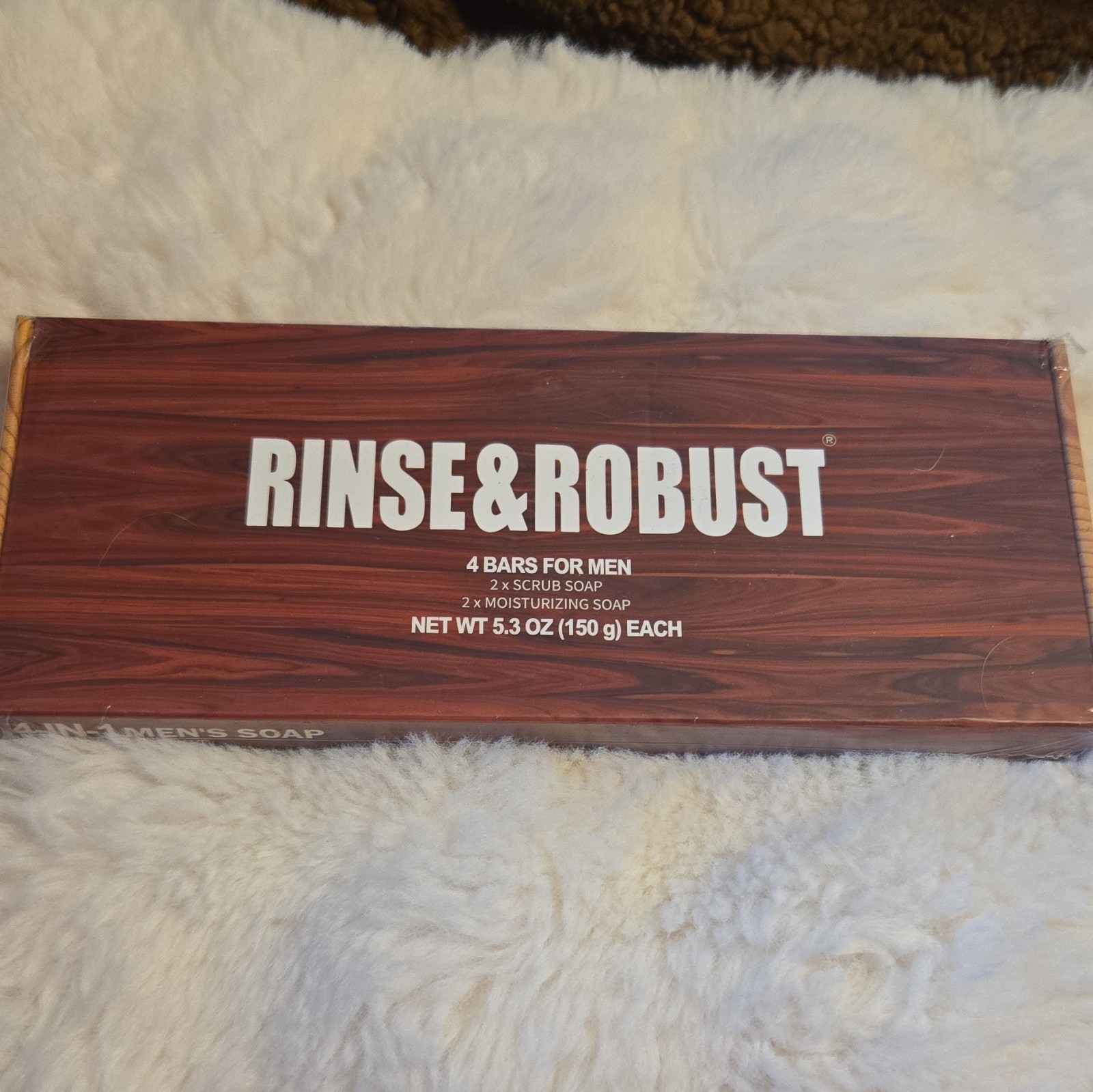 Rinse & Robust Men’s Assorted Soap Set 4 Bars Moisturizing Charcoal 5.3oz
