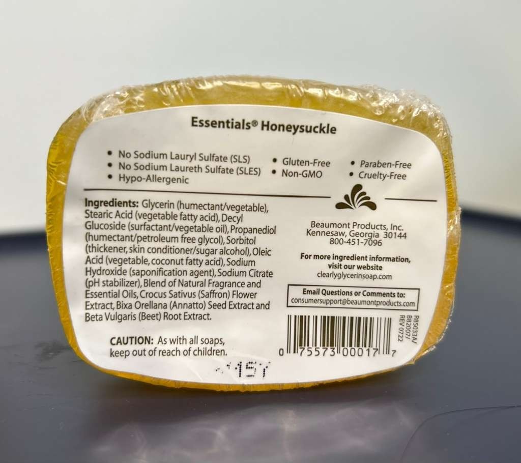 Clearly Natural Essentials Pure & Natural Glycerin Soap Honeysuckle (pack of 2)