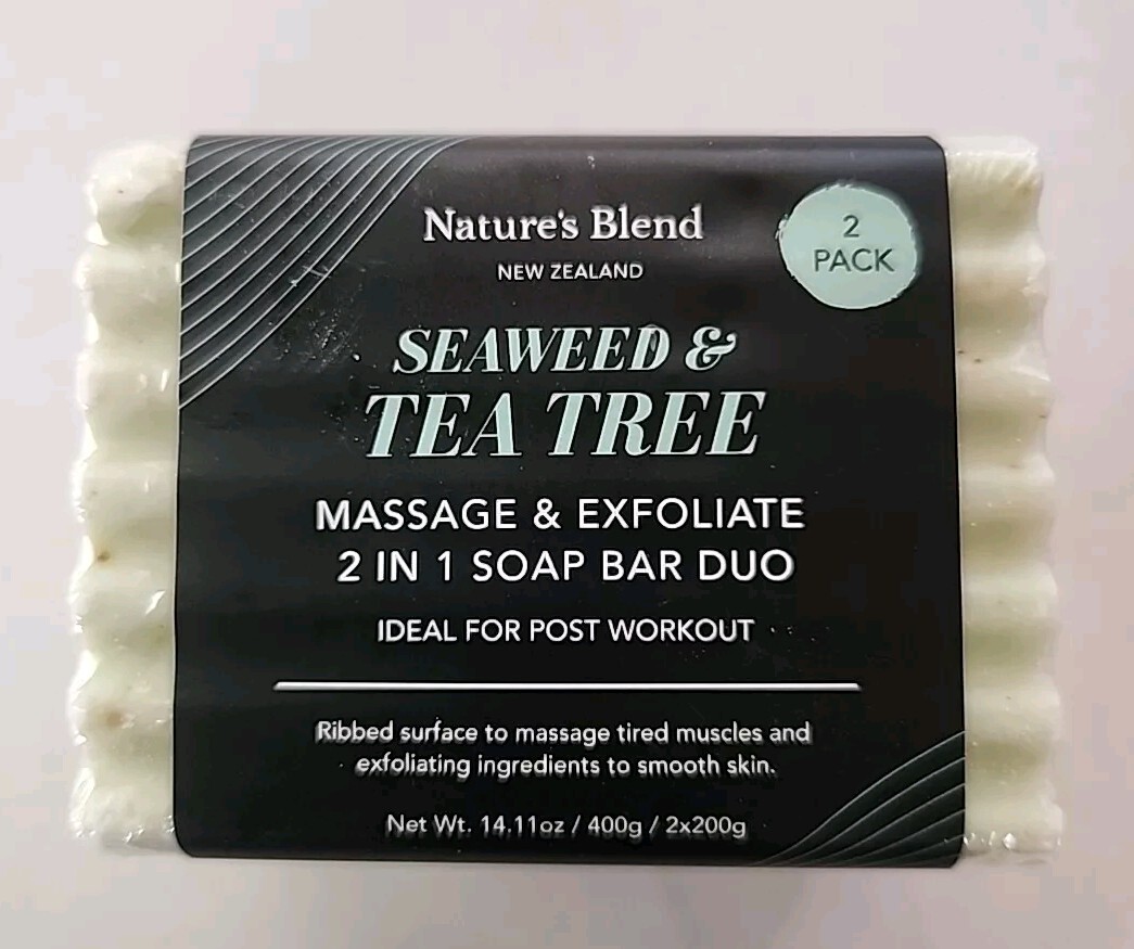 Nature’s Blend New Zealand- Seaweed & Tea Tree 2 In 1 Bar Soap Duo 14.11oz