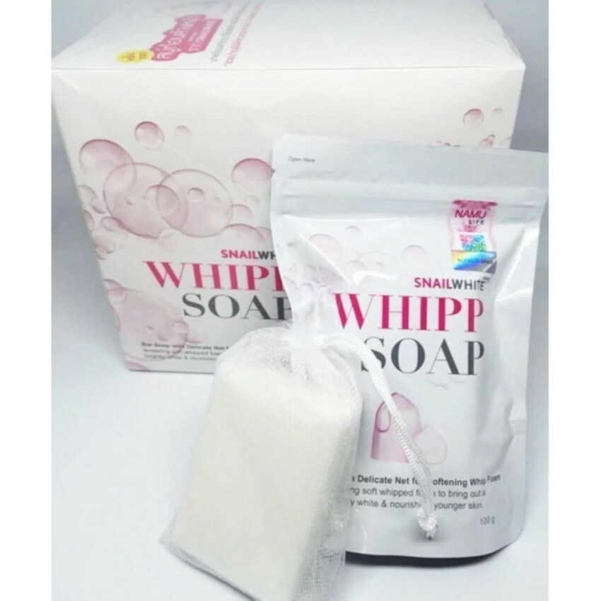 10x Snail White Whipp Soap Delicate Net Softening Bar Foam Face Shower Cream