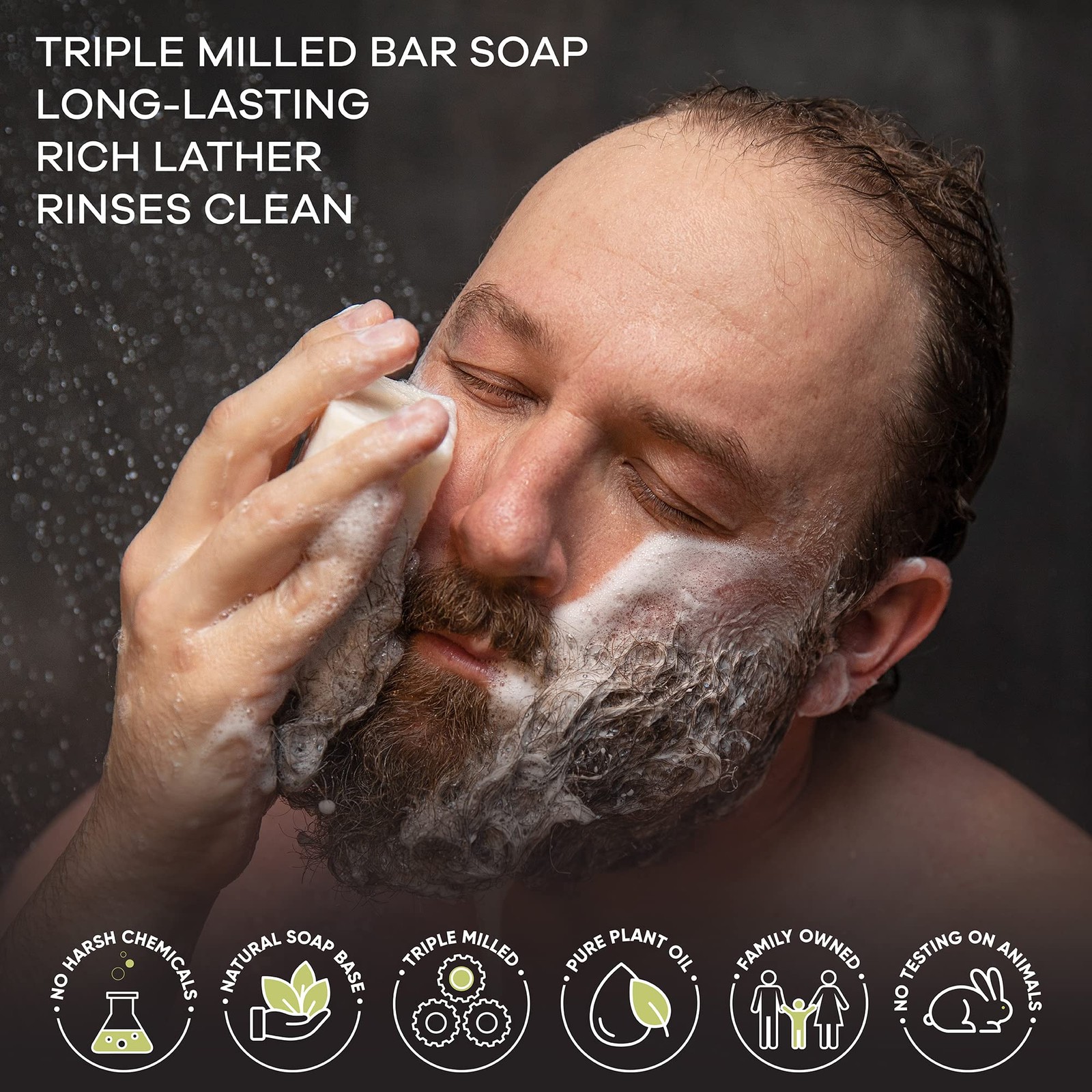 Australian Botanical Men’s Soap Bars, Duo Pack Luxury Body and Beard Bars, Eu…