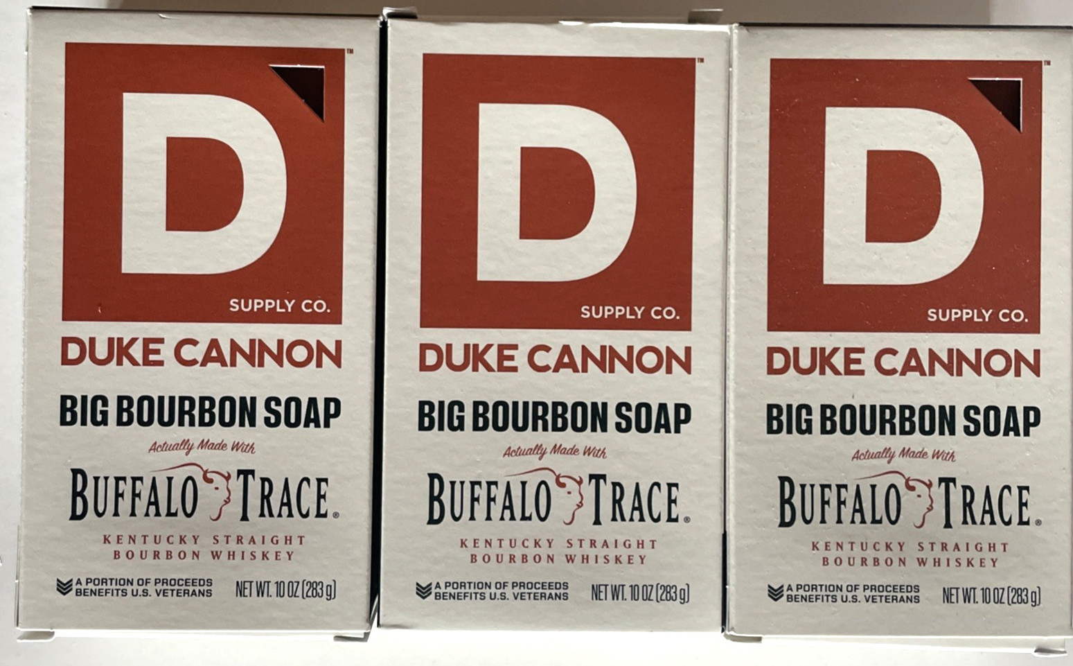 3 Duke Cannon Buffalo Trace Big Bourbon Soap Bar 10 oz ea