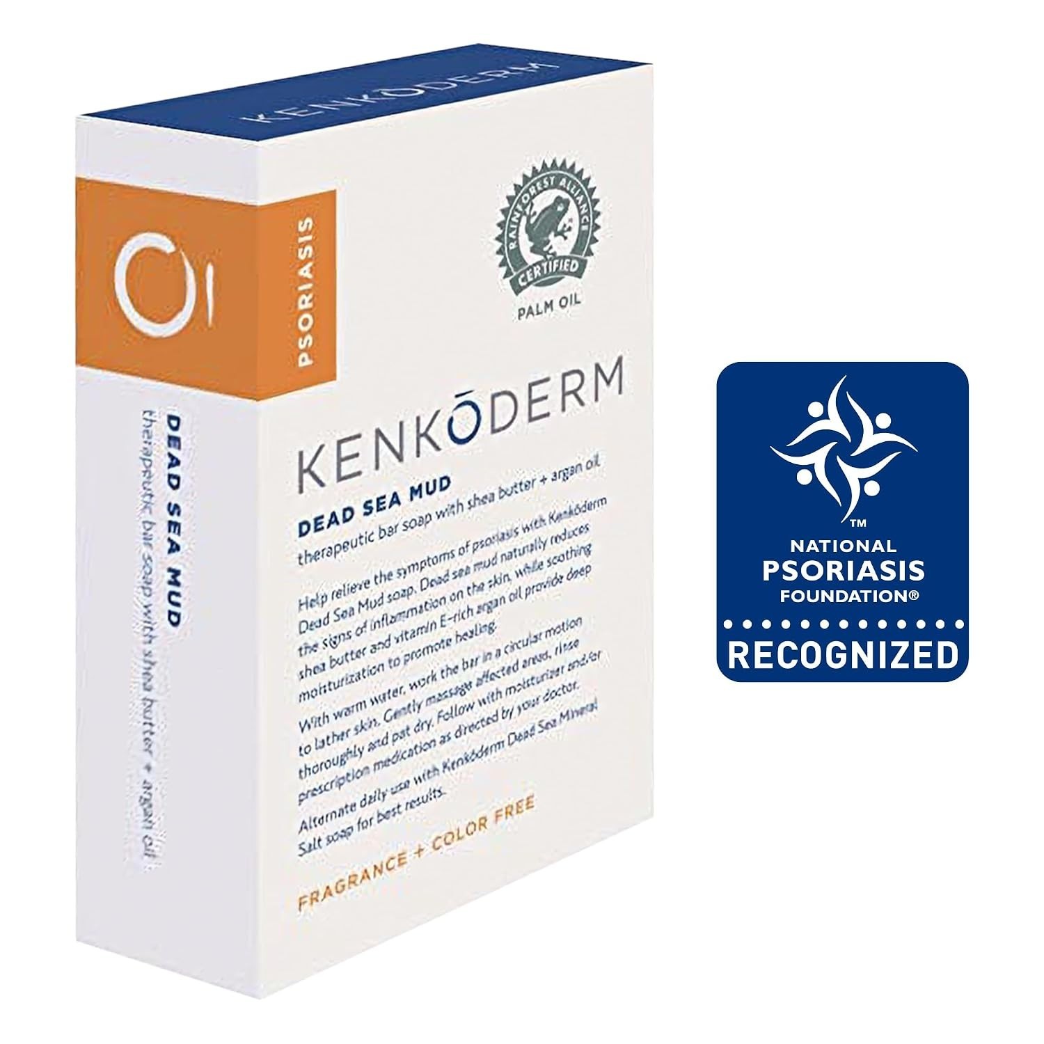 Kenkoderm Psoriasis Dead Sea Mud Soap with Argan Oil & 4.25 Ounce (Pack of 4)