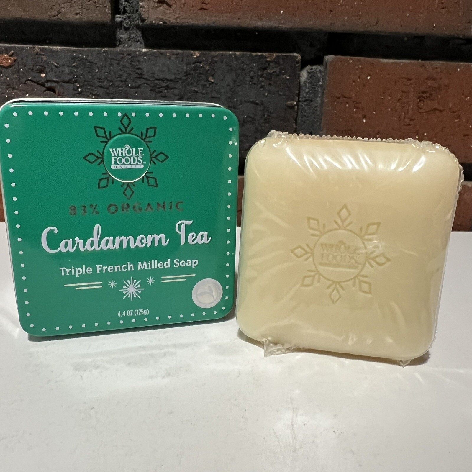 Whole Foods Cardamom Tea Triple French Milled Soap 83% Organic 4.4oz
