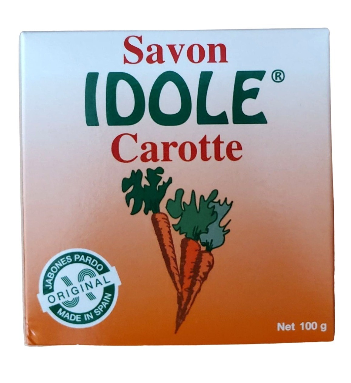 Idole Carrot Soap 3.5 Oz 100g Vitamin B-Carotene Savon Carotte Jabon Zanahoria
