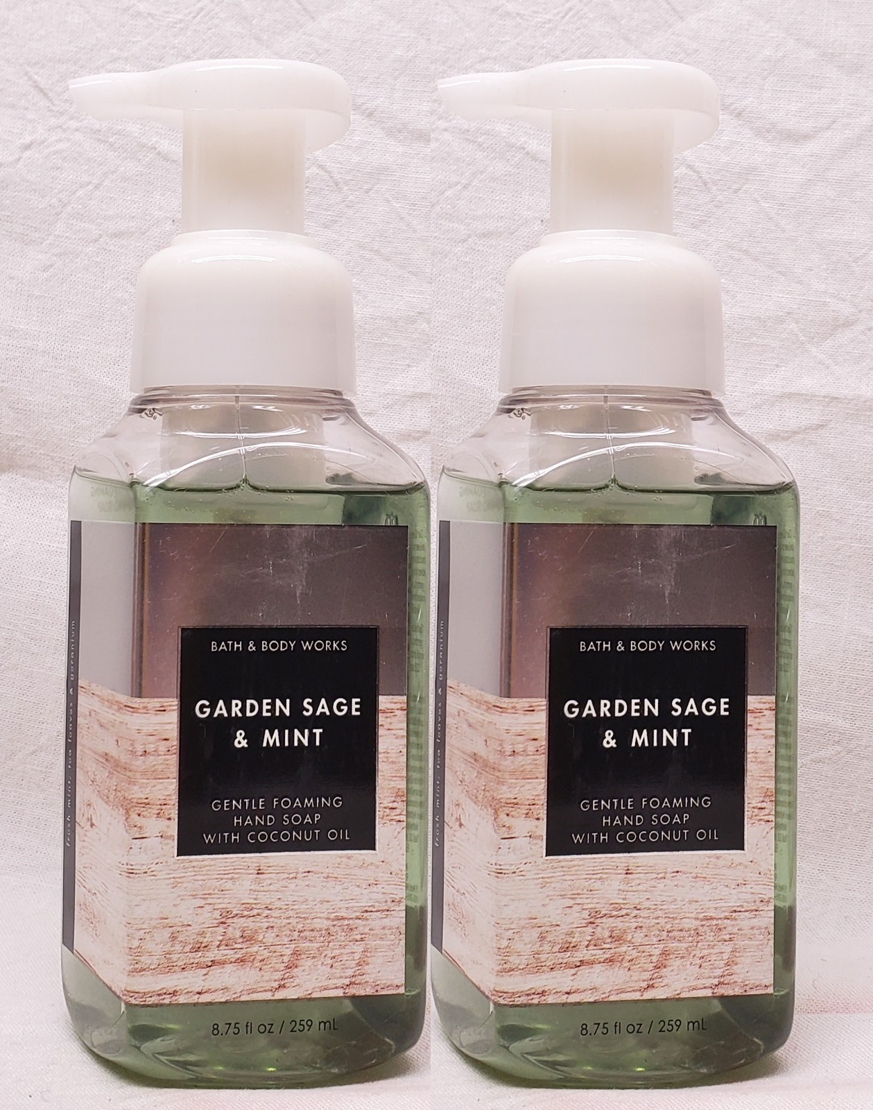 2 Bath & Body Works GARDEN SAGE & MINT Foaming Hand Soap