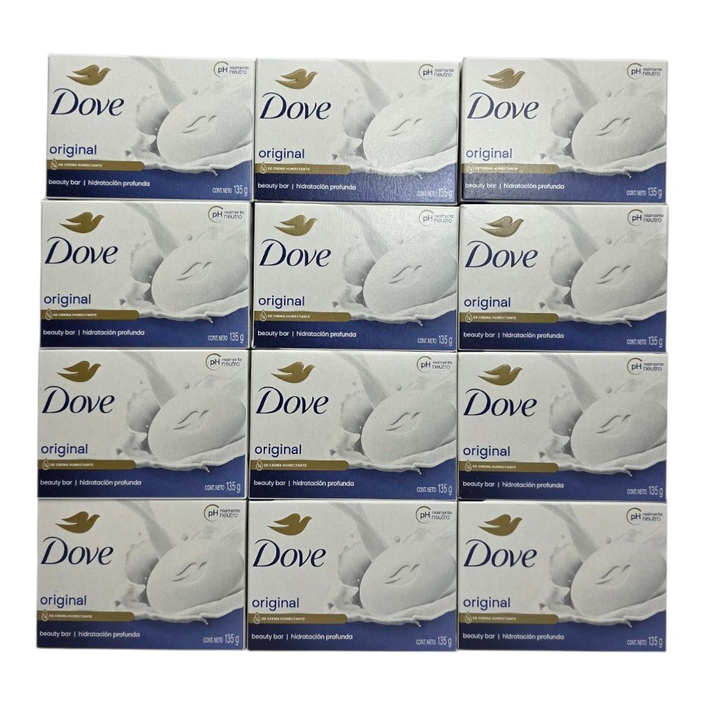 Dove Soap Bar Original White Moisturizing Cream Beauty 135g, 4.75 oz x 12 Pack
