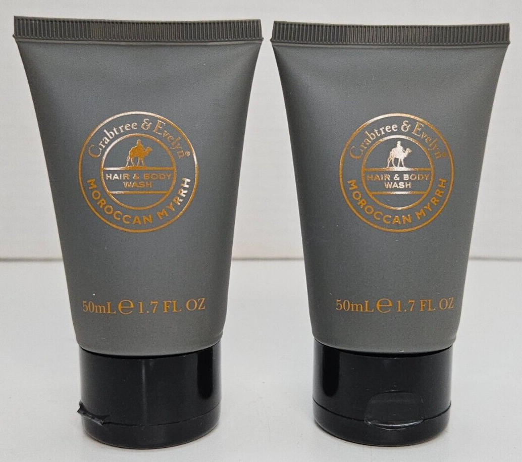 Crabtree & Evelyn Moroccan Myrrh Hair and Body Wash 2 x 1.7 Fl Oz = 3.4 Fl Oz
