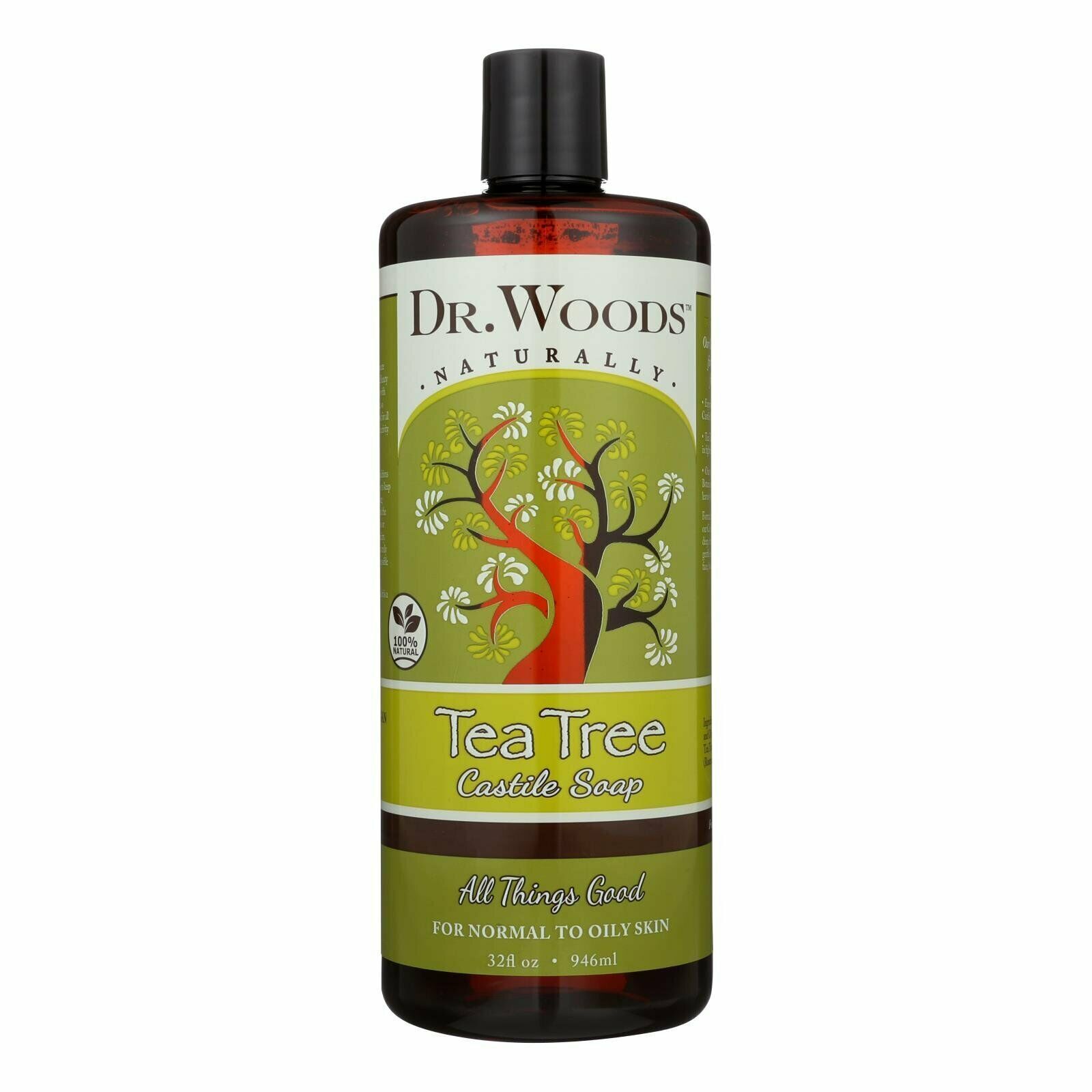 Dr. Woods Naturally Castile Liquid Soap with 100% Pure Tea Tree 946 mL 32 fl oz