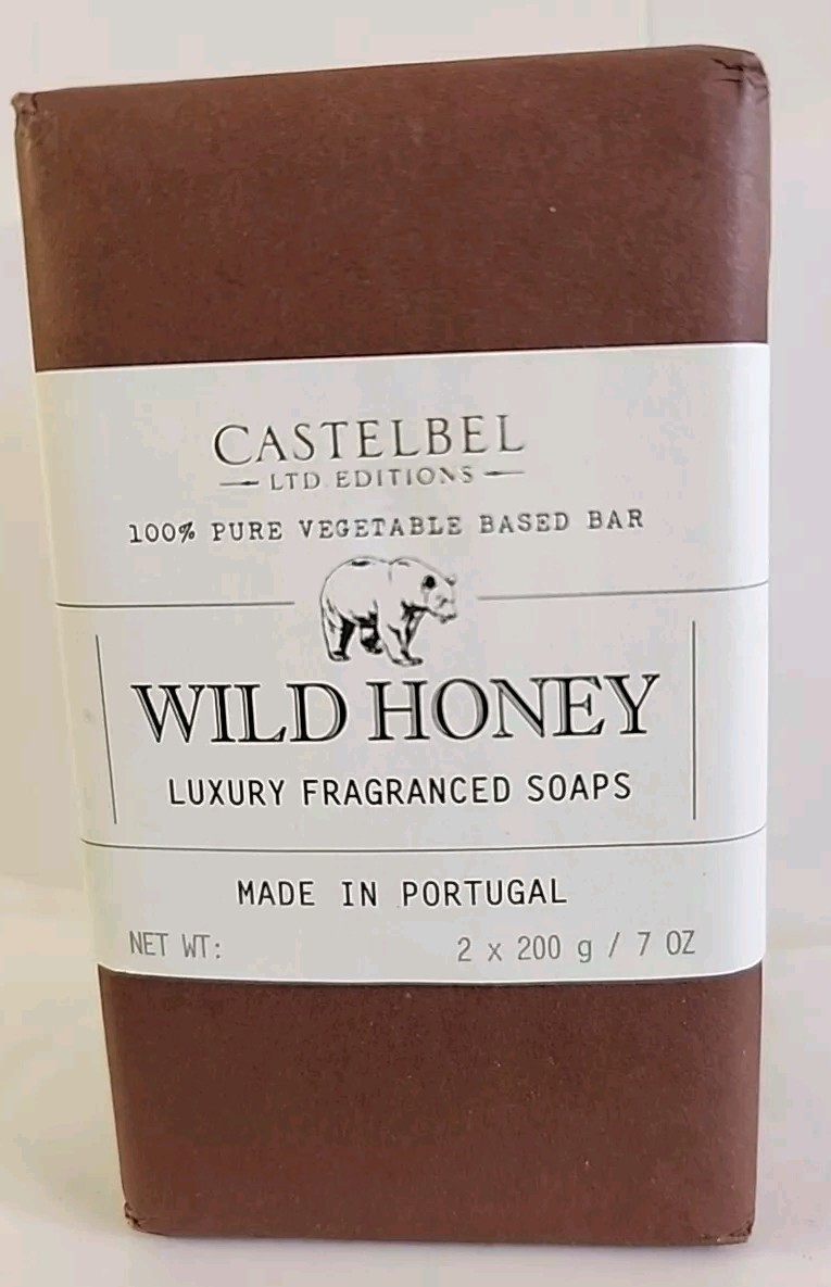 CASTELBEL Wild Honey Vegetable 2 Luxury Fragranced Bar Soap Set – 7oz Each
