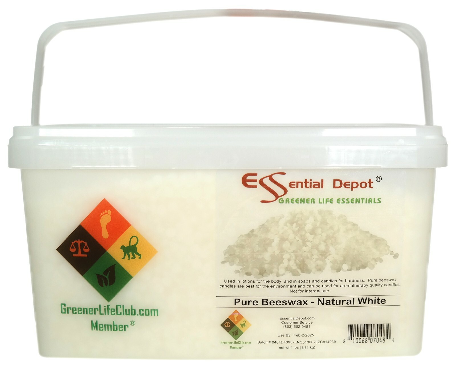 Bees Wax Pastilles Pearls – White- 4 lbs – Greener Life Club Box