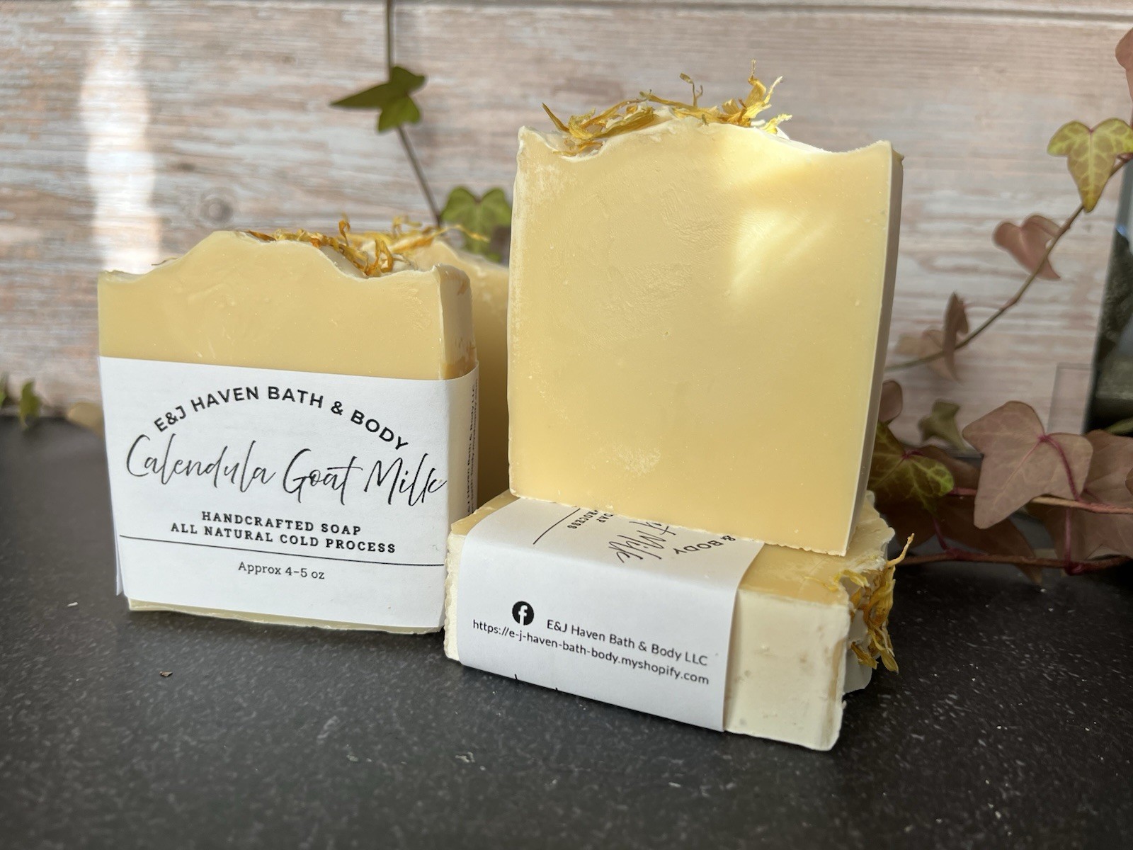 E&J Haven Bath & Body Handcrafted Calendula Goat Milk Soap Cold Process 4-5 oz