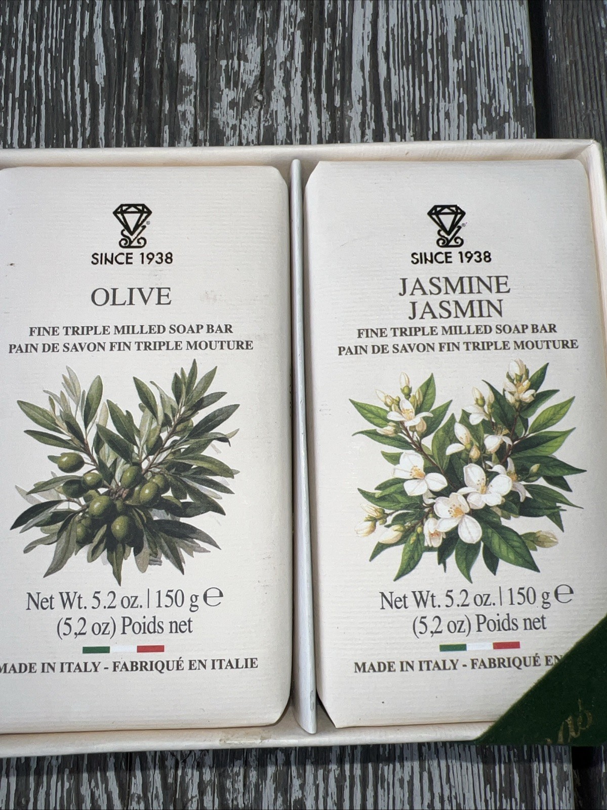 Saponificio ~ Diamante Jasmine Triple Milled Soap Bars 3 x 5.2 oz