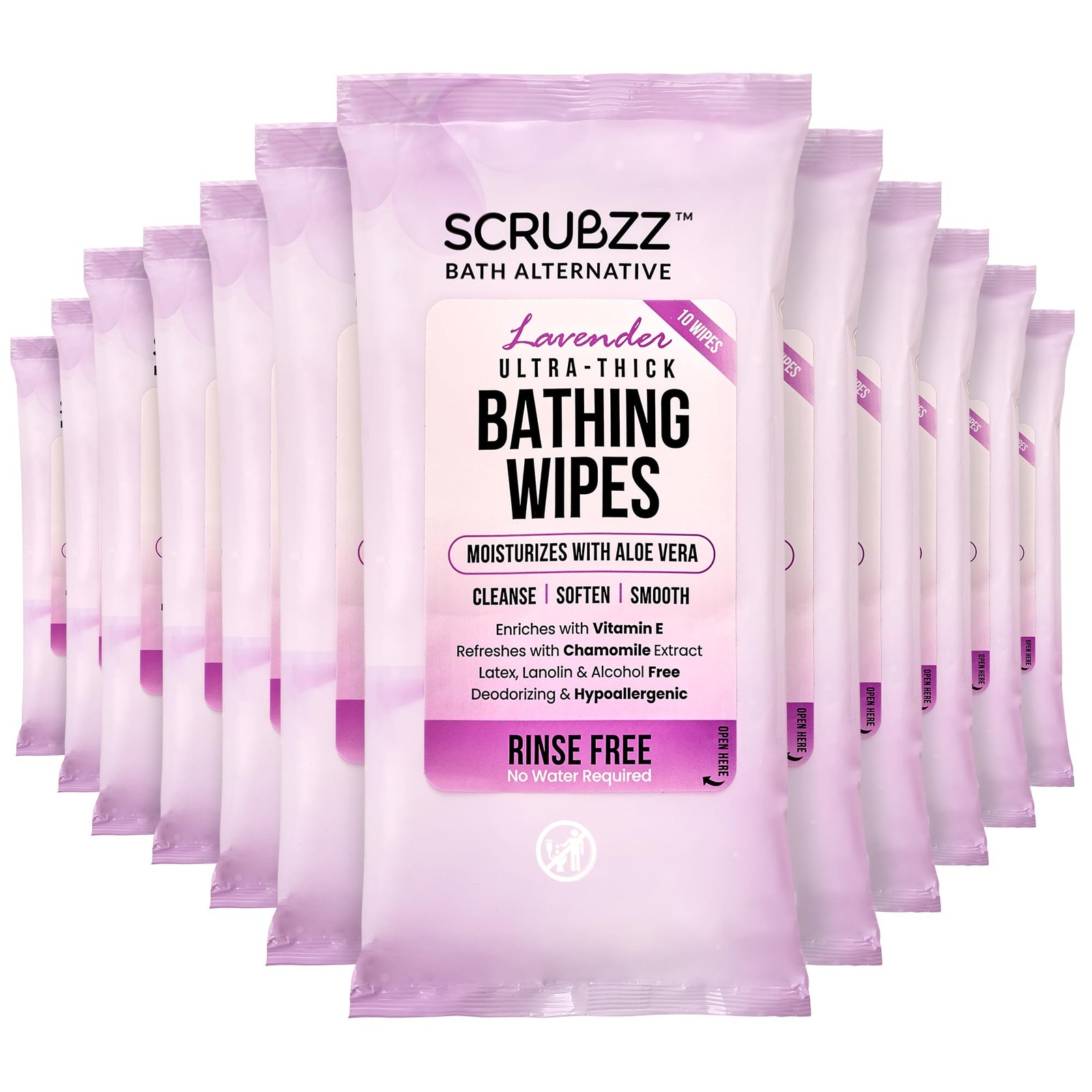 Extra Large Bath Wipes for Adults Bathing No Rinse – 120 Disposable Body Clea…