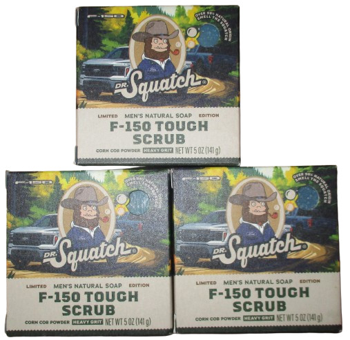 Dr Squatch F-150 Tough Scrub Natural heavy grit corn cob powder Soap Rare NIB