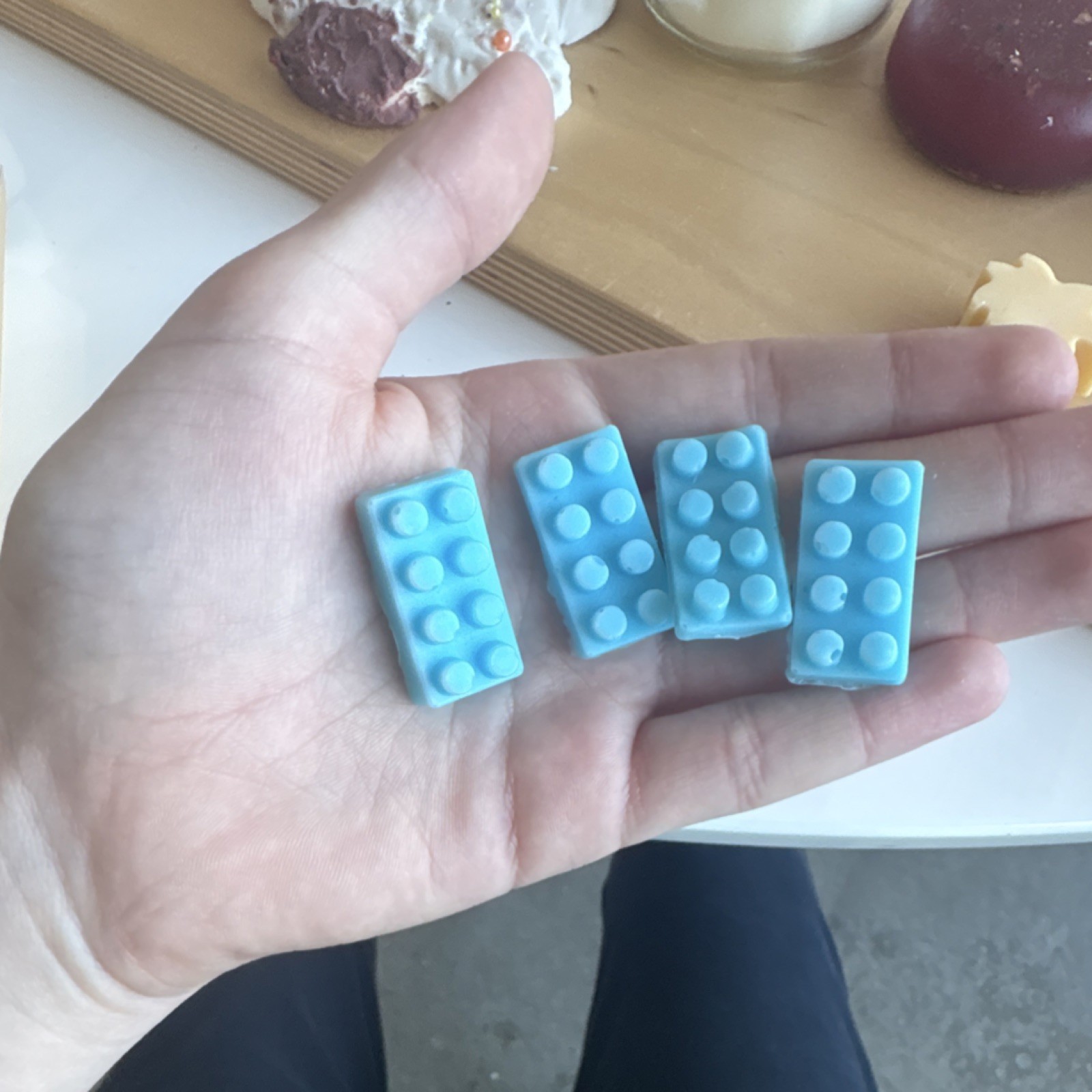 Blue Rectangular Body Bar Soap Set with Mini Soaps Gift Box Unisex Kids