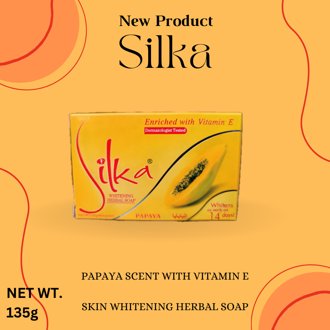 Silka Whitening Herbal Papaya Soap with VitaRich Actives 135g (12-pack)