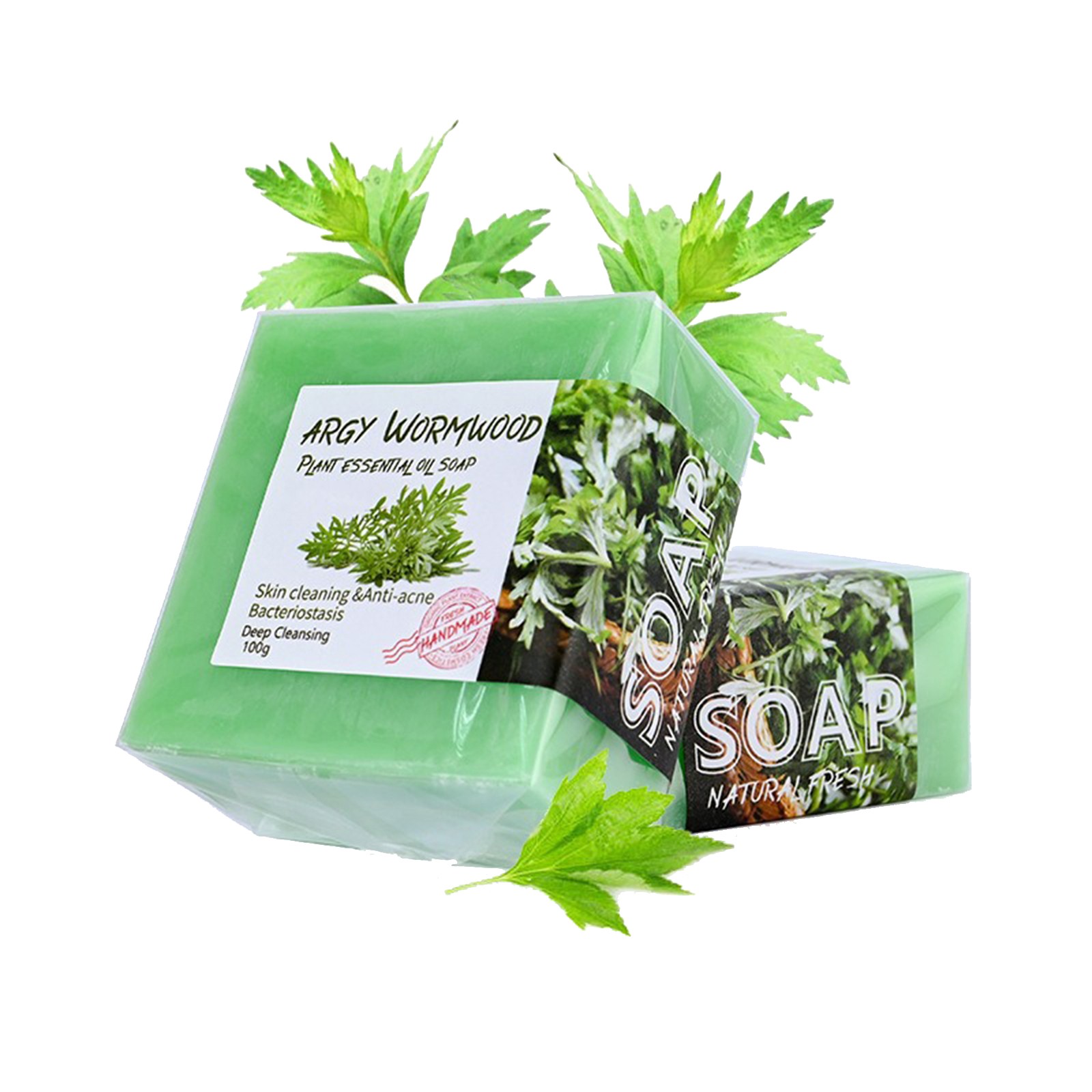 3PCS Argy Wormwood Daily Use Handmade Soap Moisturizing Essential Oil Soap