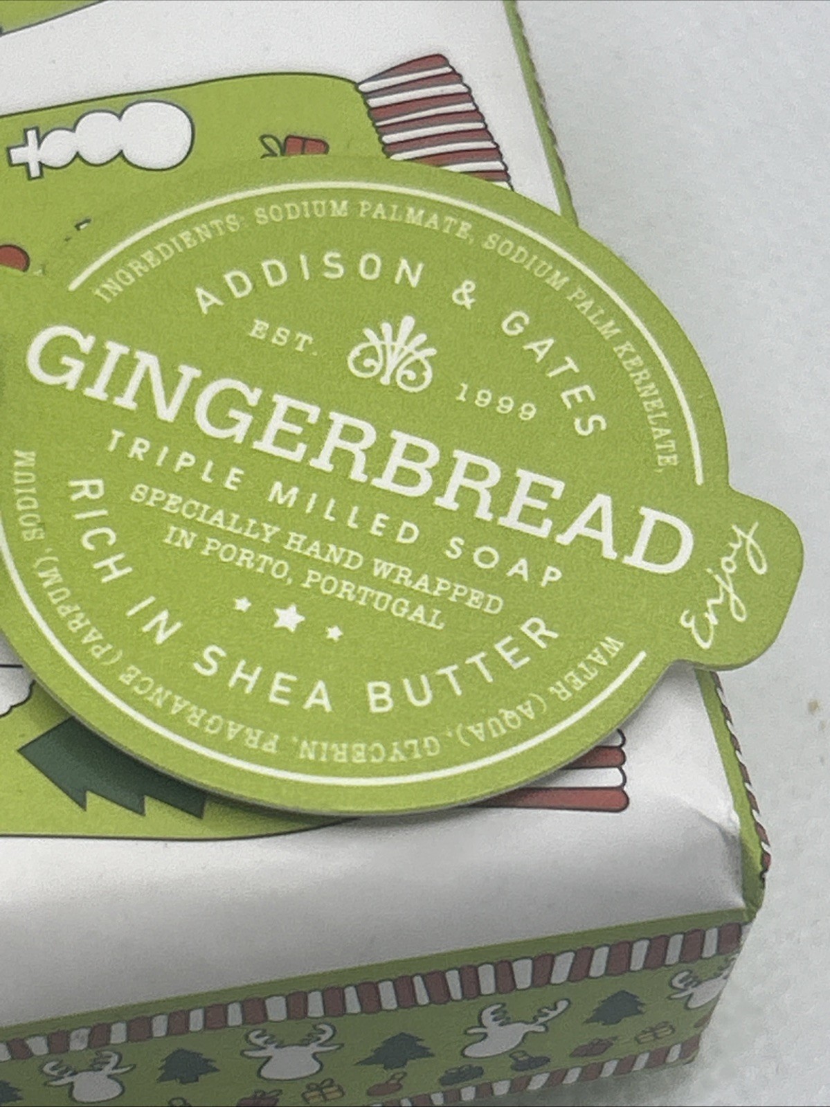Addison & Gates Gingerbread Scented Bar Soap 5.29 oz Teacher Gift Stocking ￼