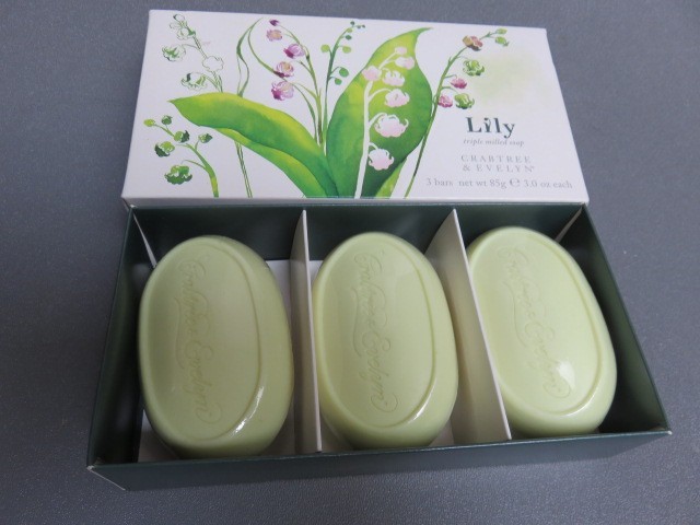3 x 85 g Crabtree & Evelyn Lily valley sealed bars soap in box discontinue