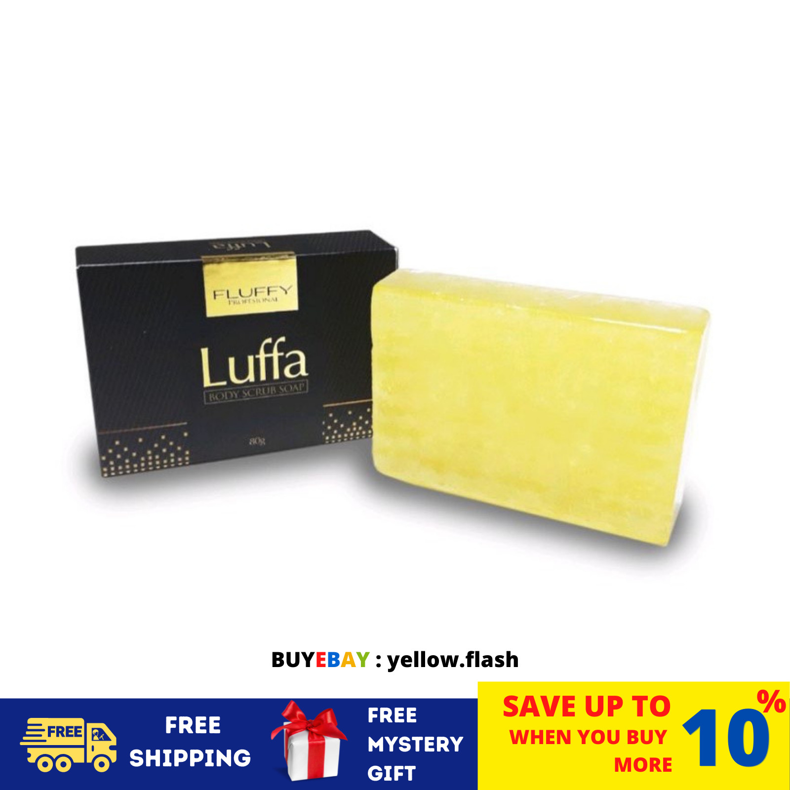 80g FLUFFY LUFFA Body Scrub Soap REMOVE DIRT Dark Spots Dead Skin Cells