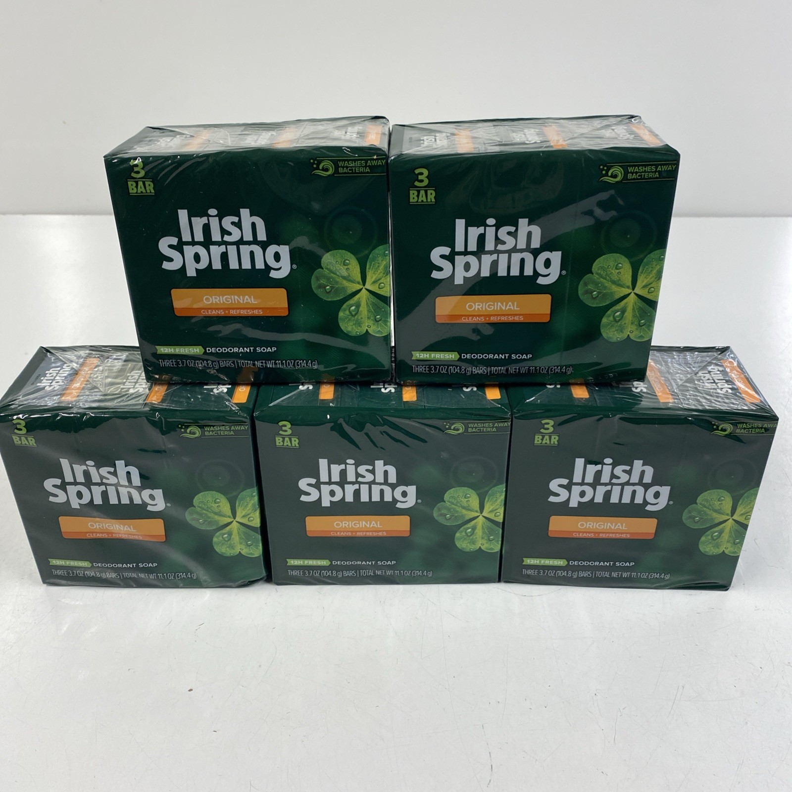 LOT x15 IRISH SPRING Original Bar Soap NO FLAXSEED LINSEED OIL Free Discontinued