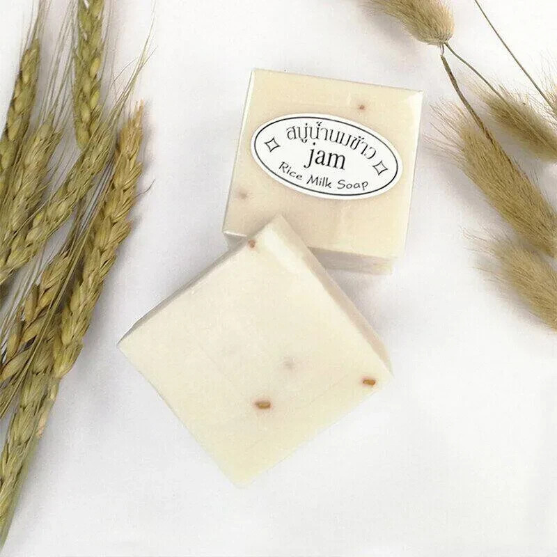 Rice Milk Soap Bar Original Handmade Gluta Collagen For Face and Body 3 X60GRM