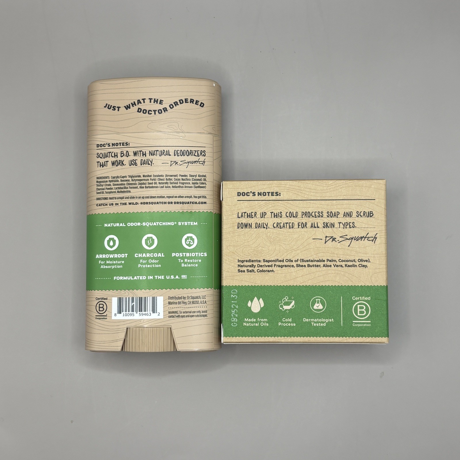 Dr. Squatch Cool Fresh Aloe Bundle Soap & Deodorant All Natural NEW