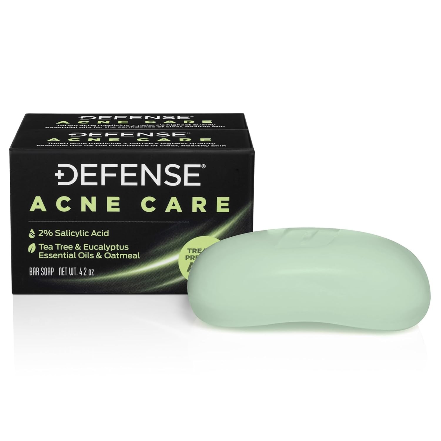 Defense Acne Care Bar Soap 4.2oz 2% Salicylic Acid Tea Tree Oil (2-Pack)