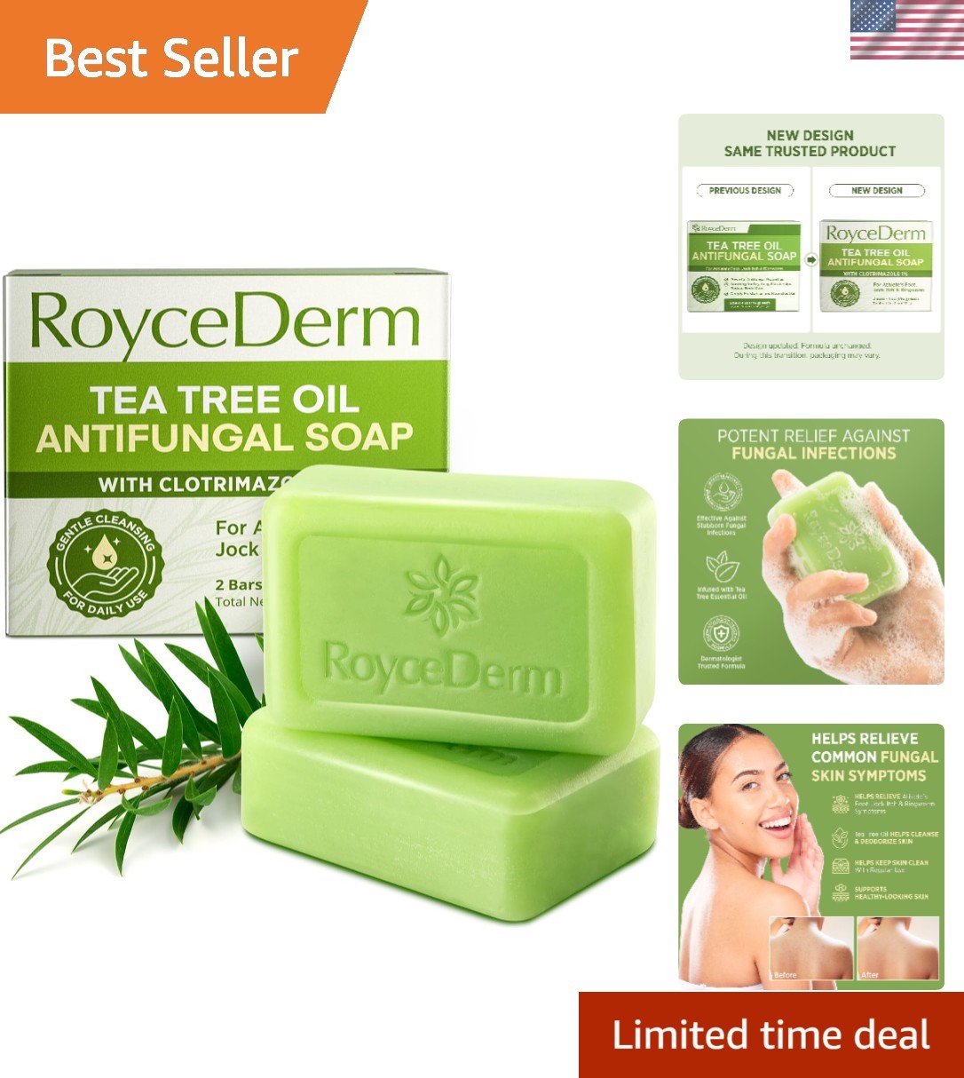 Antifungal Tea Tree Oil Soap Bar Athlete’s Foot Treatment Fungus Soap Relief