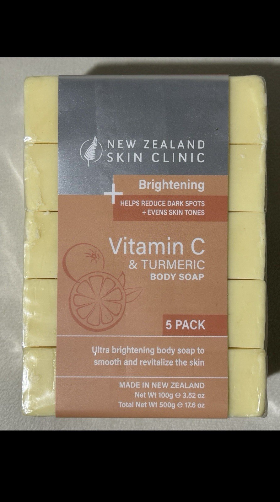 New Zealand Skin Clinic Brightening Body Soap 5 Pack Turmeric Scent