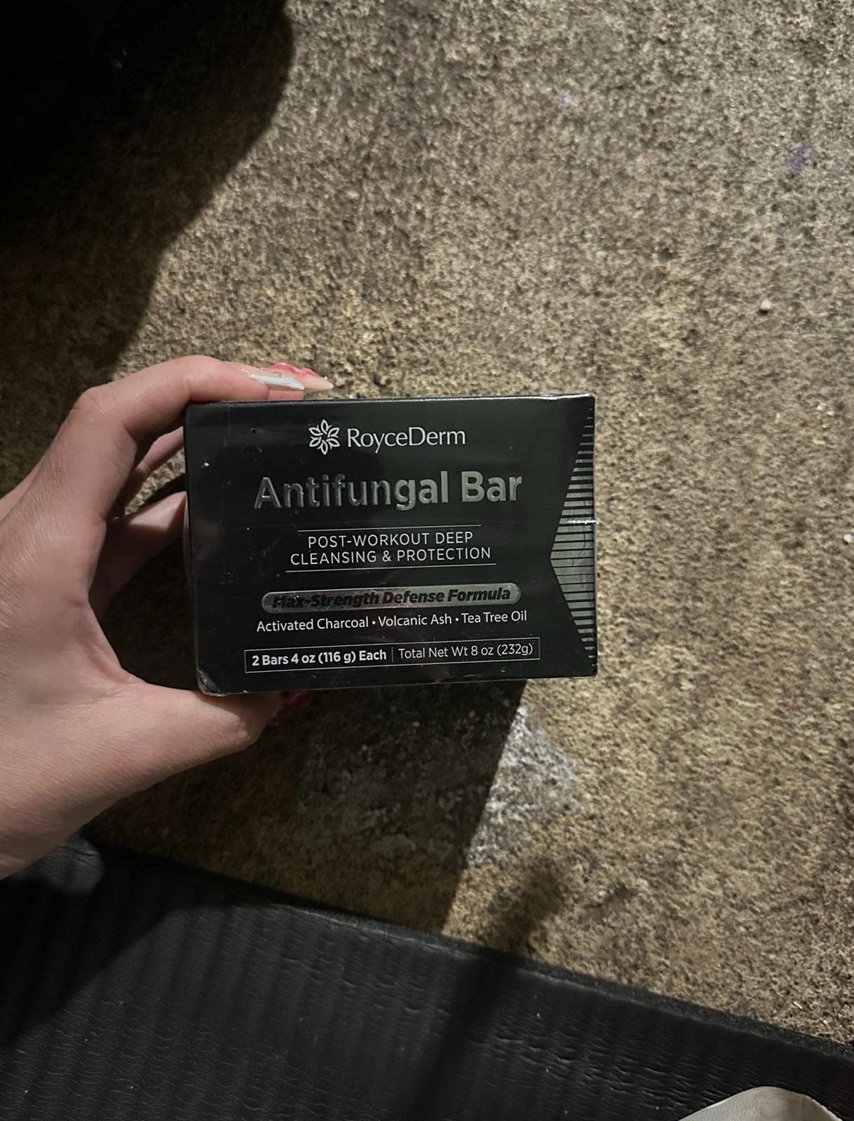 RoyceDerm Antifungal Bar 2 Bars Activated Charcoal Volcanic Ash Tea Tree