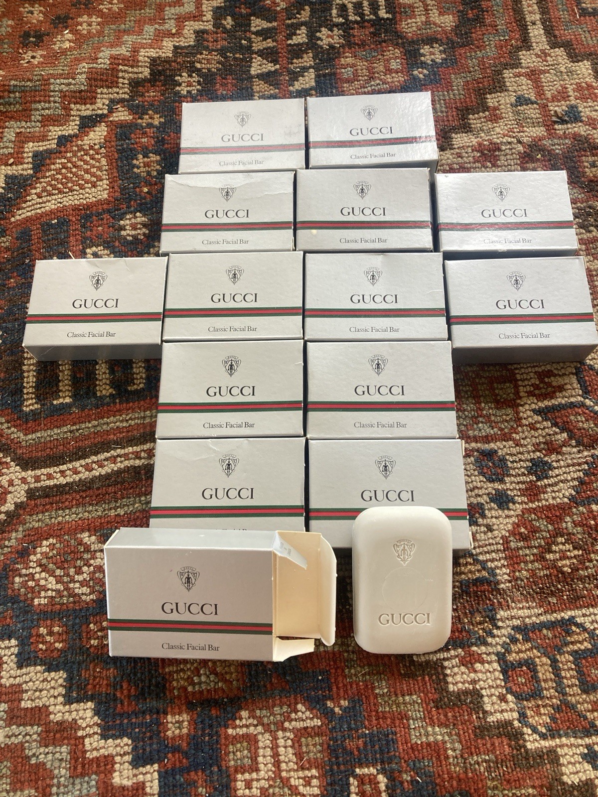 14 New Original Gucci Logo Classic Facial Soap 1.6 Ounce Bar Soap