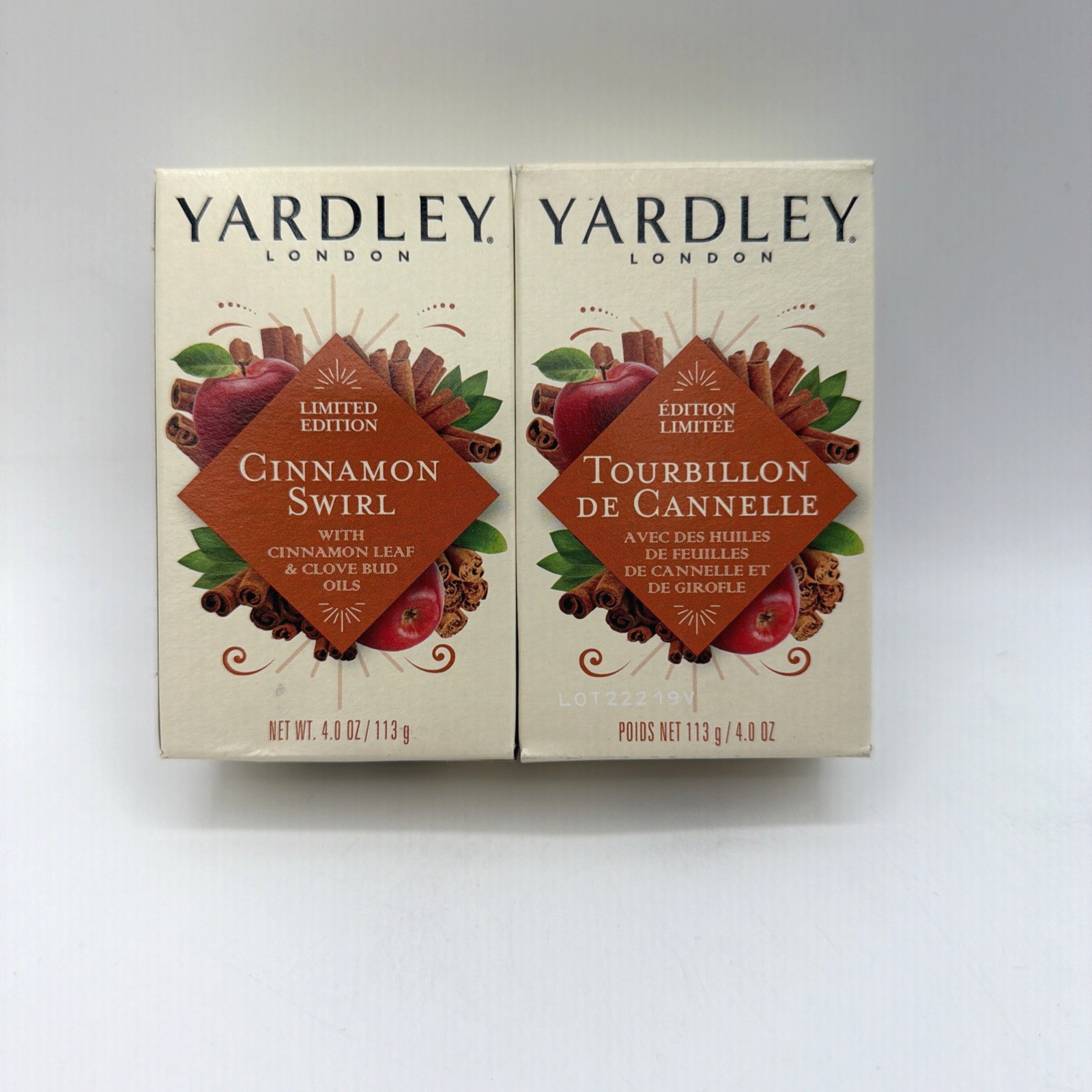 Yardley London Cinnamon Swirl Limited Edition Soap Bar Clove Bud Oils 4oz 2 Pack