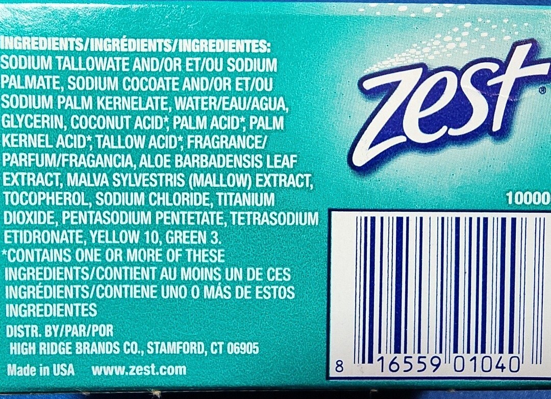 36 Count Zest Personal Aqua Deodorant Bar Soap 2.25oz Each Bar