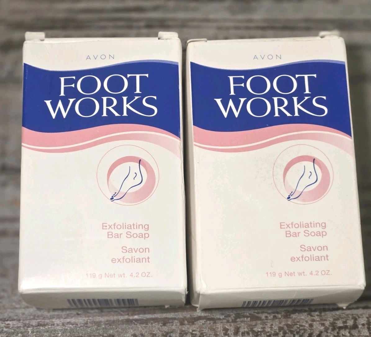 Lot of 2 Avon Foot Works Exfoliating Bar Soap Full Size 4.2 oz