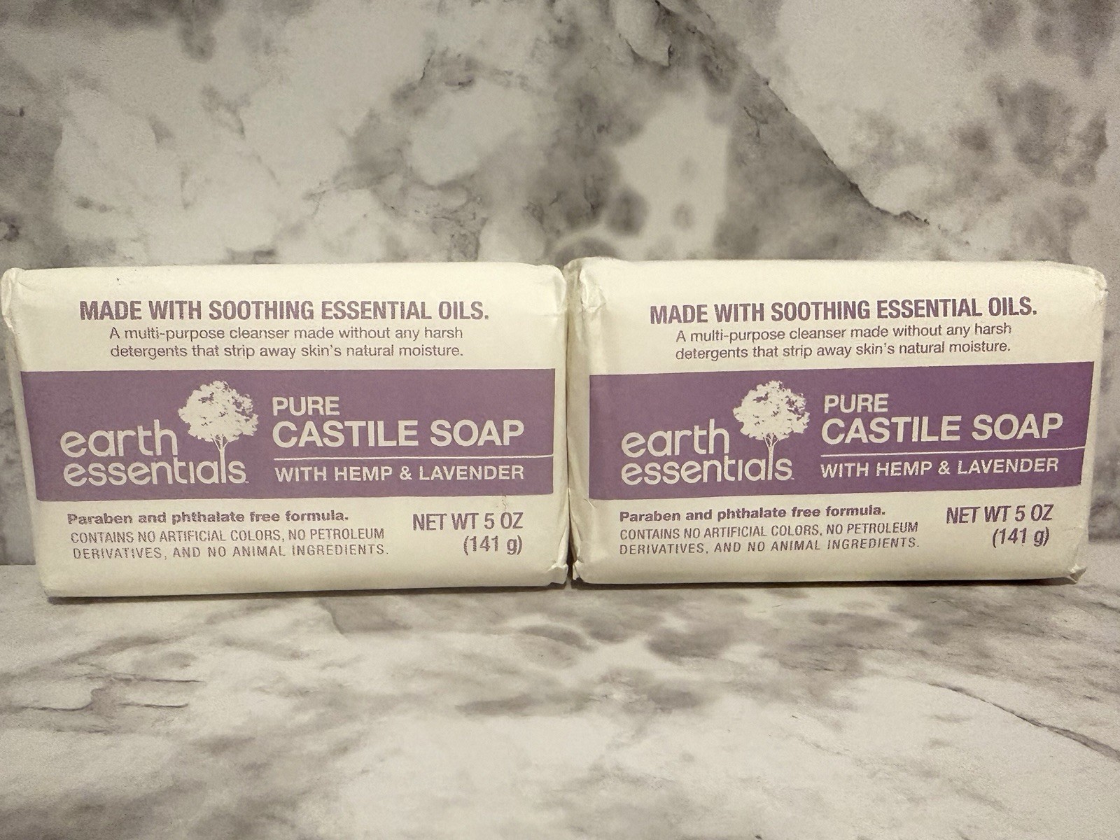 2- Pure Castile Soap with Hemp & Lavender Paraben & Phthalate Free. Net Wt 5oz