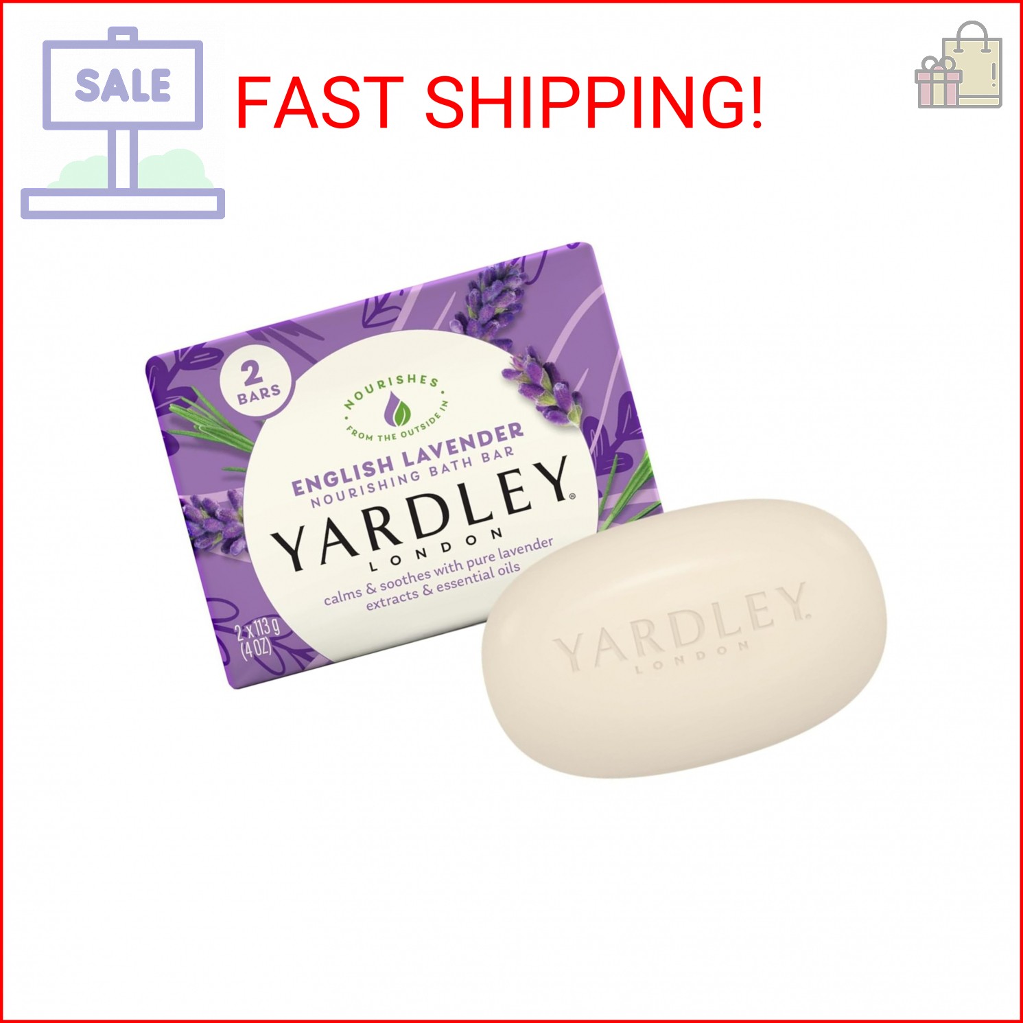 Yardley Bar Soap, English Lavender, 2 Count